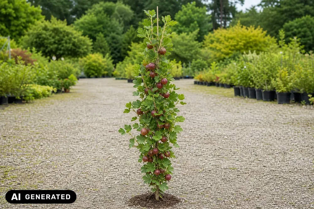 Säulen-Stachelbeere 'Hinnonmäki Rot' – Ribes uva-crispa 'Hinnonmäki Rot'