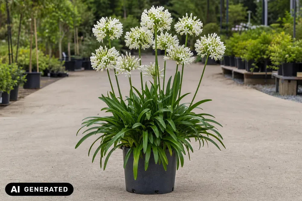 Afrikanische Schmucklilie 'White Umbrella' – Agapanthus africanus 'White Umbrella'