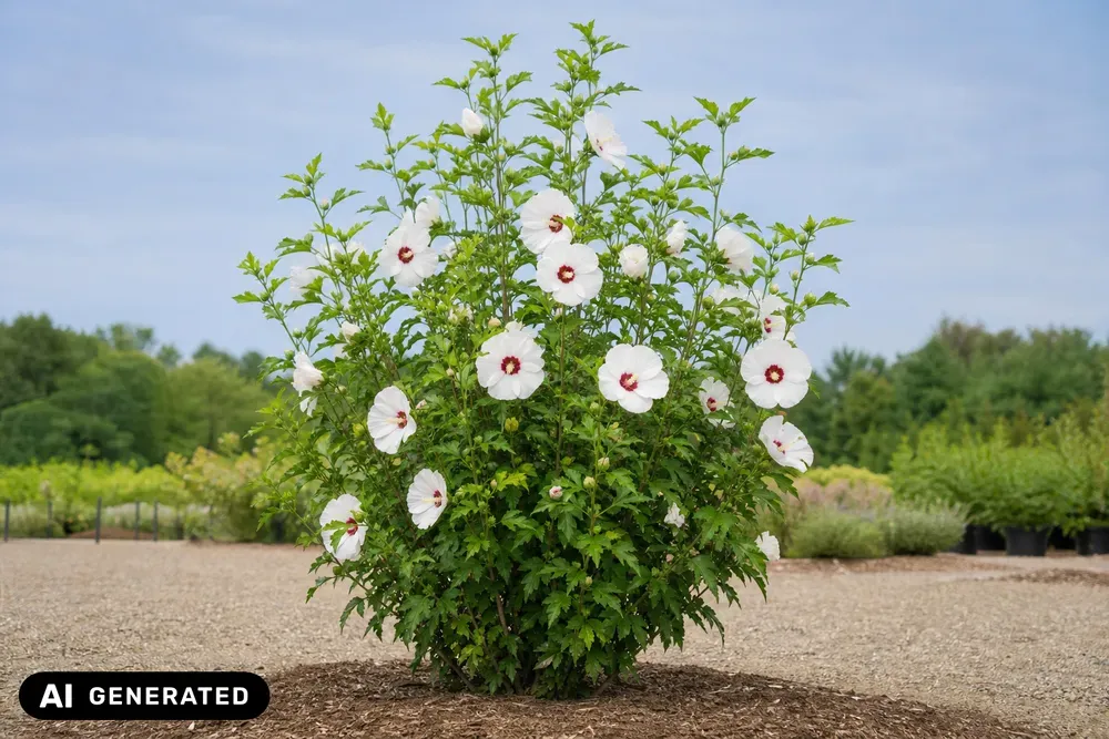 Garteneibisch 'Red Heart' – Hibiscus syriacus 'Red Heart', Bild 4