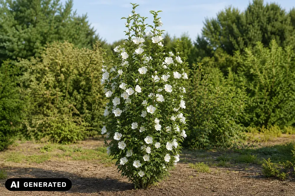 Säulen-Garteneibisch 'Flower Tower White' – Hibiscus syriacus 'Flower Tower White'