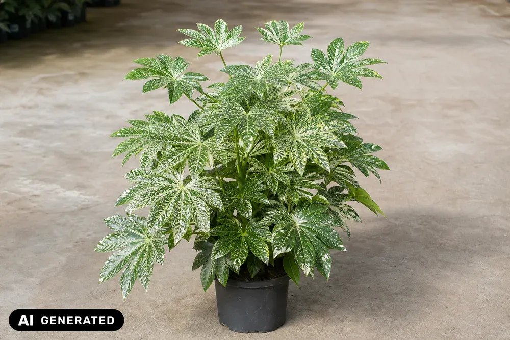 Zimmeraralie 'Spider's Web' – Fatsia japonica 'Spider's Web', Bild 2
