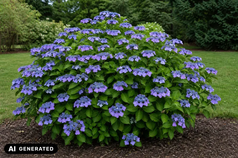 Tellerhortensie 'Mariesii Perfecta' – Hydrangea macrophylla 'Mariesii Perfecta', Bild 2