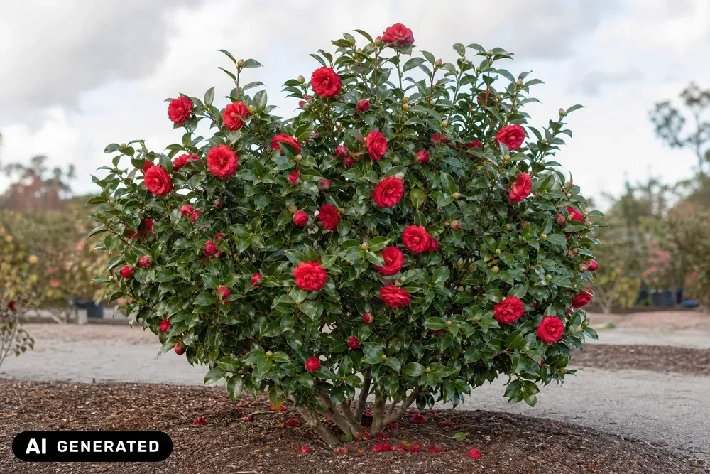 Japanische Kamelie 'Moshio' – Camellia japonica 'Moshio'