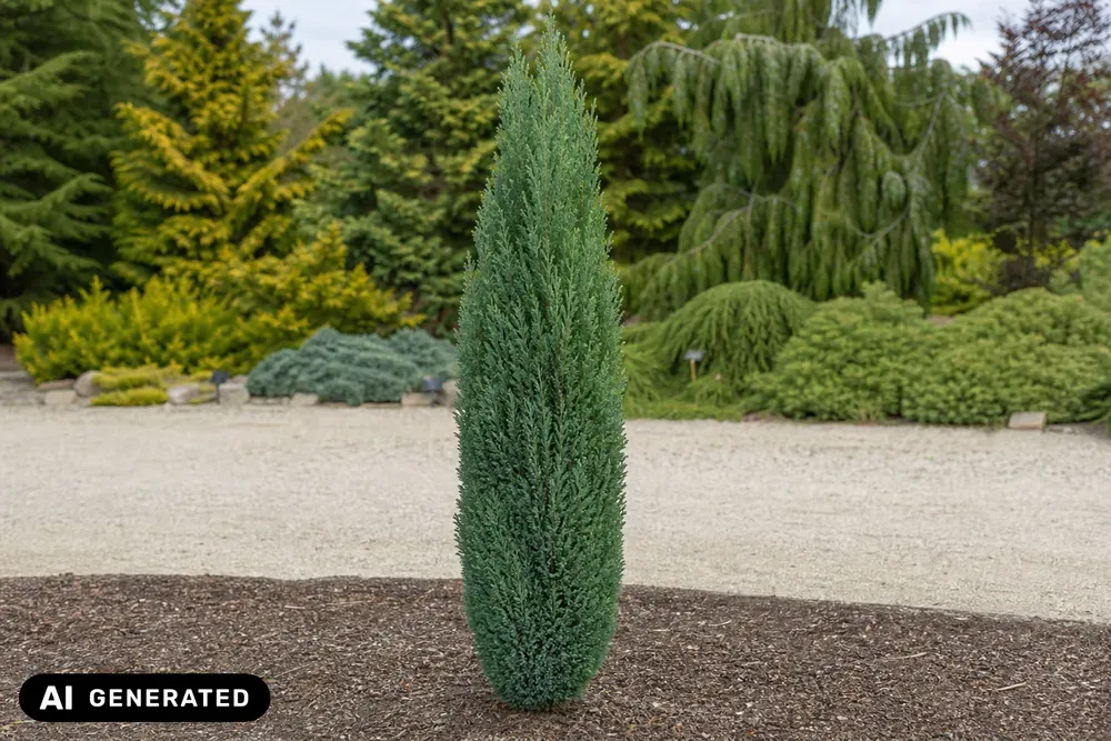 Blaue Säulenzypresse 'Columnaris' – Chamaecyparis lawsoniana 'Columnaris', Bild 2