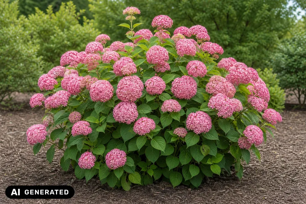 Schneeballhortensie `Pink Annabelle´ – Hydrangea arborescens `Pink Annabelle´, Bild 3