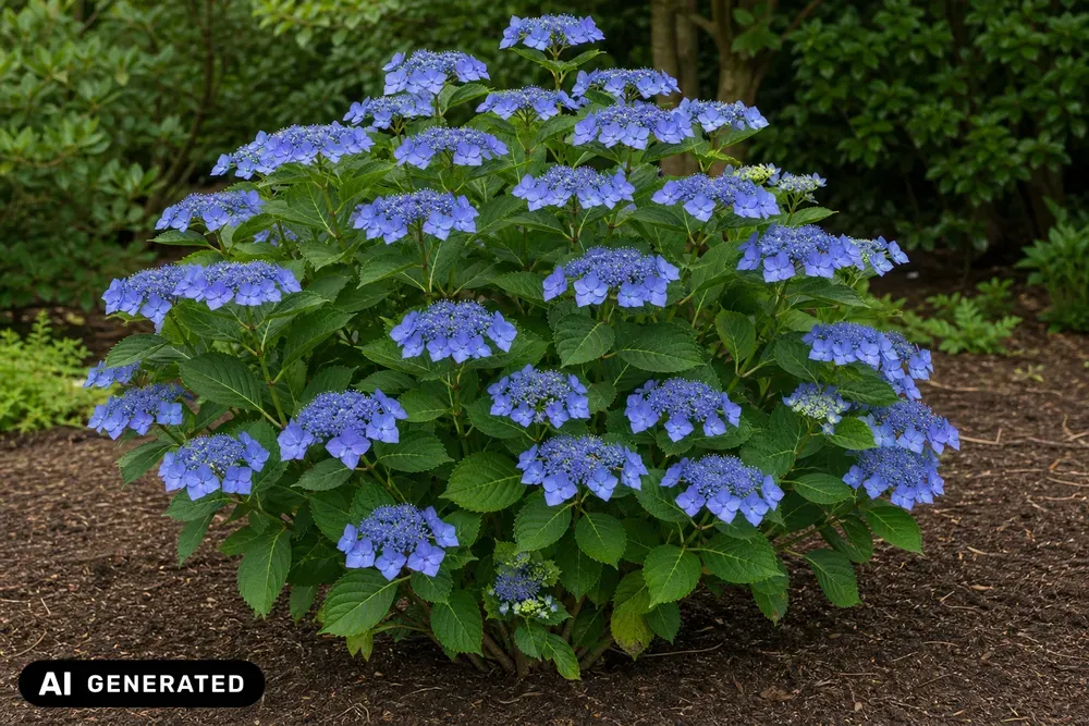 Bauernhortensie 'Blaumeise' – Hydrangea macrophylla 'Blaumeise', Bild 2