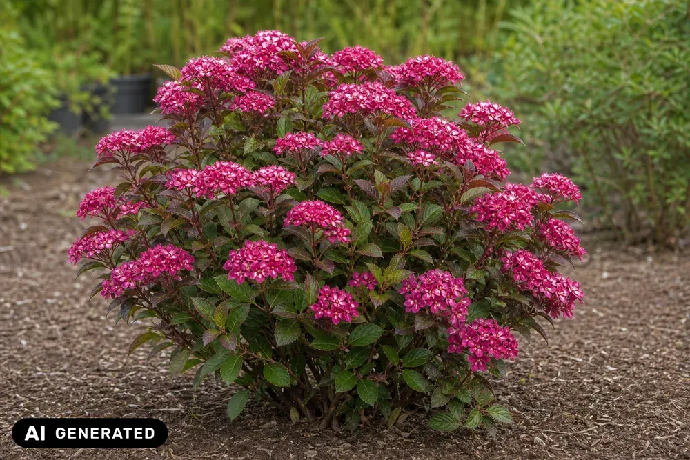 Teller-Hortensie 'Preziosa' – Hydrangea serrata 'Preziosa', Bild 2