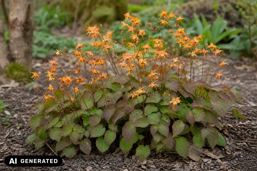 Warley-Elfenblume 'Orangekönigin' – Epimedium × warleyense 'Orangekönigin'