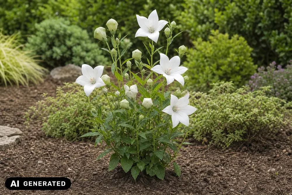 Großblütige Ballonblume 'Fuji White' – Platycodon grandiflorus 'Fuji White'