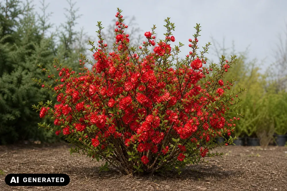 Chinesische Zierquitte 'Scarlet Storm' – Chaenomeles speciosa 'Scarlet Storm'