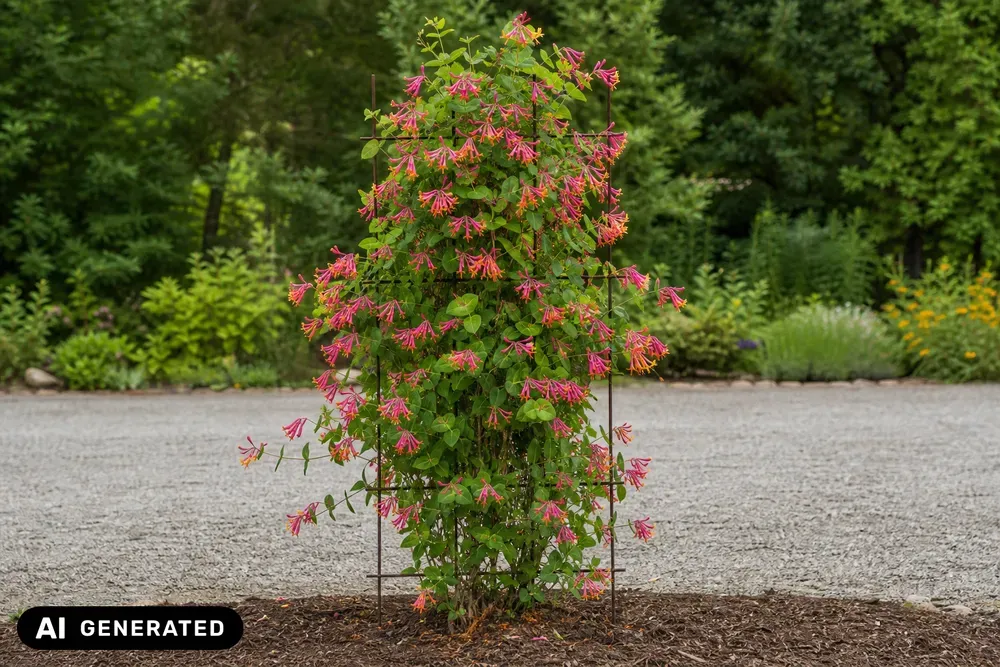 Feuer-Geißschlinge – Lonicera × heckrottii