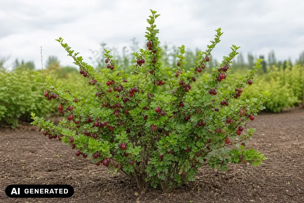 Säulen-Stachelbeere 'Hinnonmäki Rot' – Ribes uva-crispa 'Hinnonmäki Rot', Bild 2