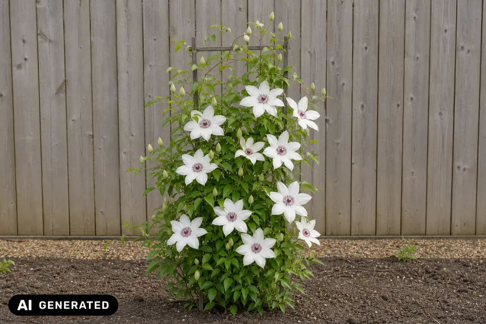 Waldrebe 'Miss Bateman' – Clematis 'Miss Bateman'